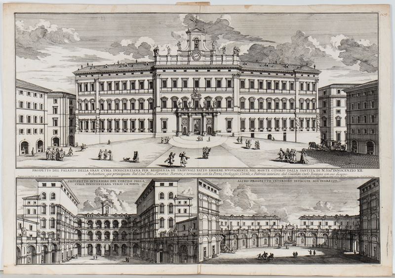 Alessandro Specchi - Prospetto del Palazzo della Gran Curia Innocenziana per Residenza dei Tribun...