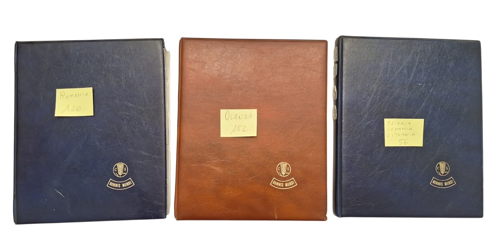 Estere. 3 Album Contenenti 358 Monete XX Secolo. Romania-olanda-estonia-lettonia-lituania. Nomina...
