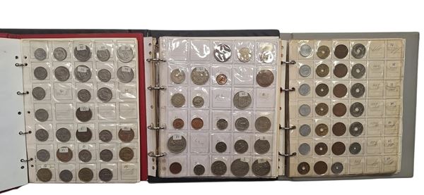 ESTERE. 3 album contenenti 459 monete XX secolo. LUSSEMBURGO-MONACO-MALTA-MAURITIUS-SAO TOME PRINCIPE-MOZAMBICO-NAMIBIA-GIAPPONE. Nominali, metalli, date e conservazioni varie. Argento escluso.