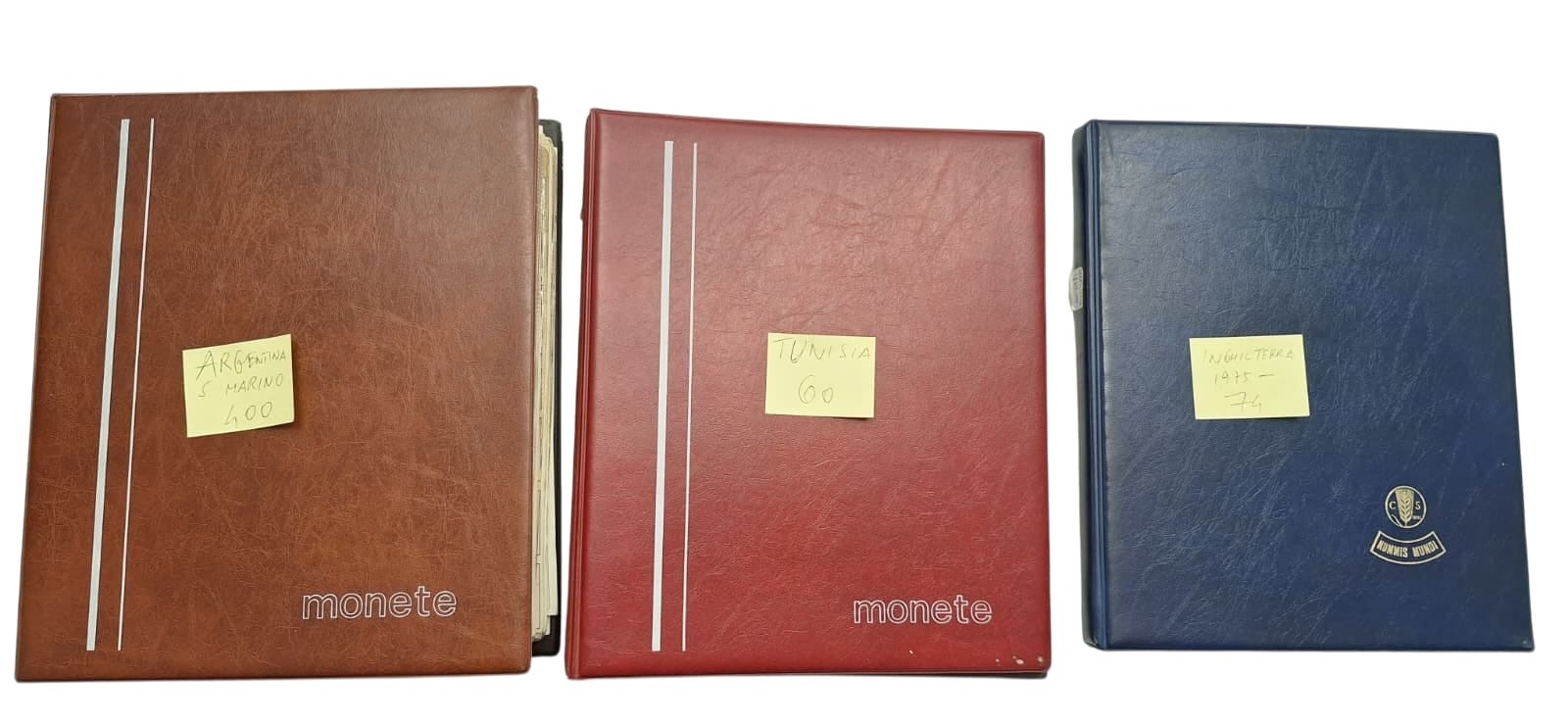 Estere. 3 Album Contenenti 437 Monete XX Secolo. Argentina-san Marino-tunisia-inghilterra. Nomina...