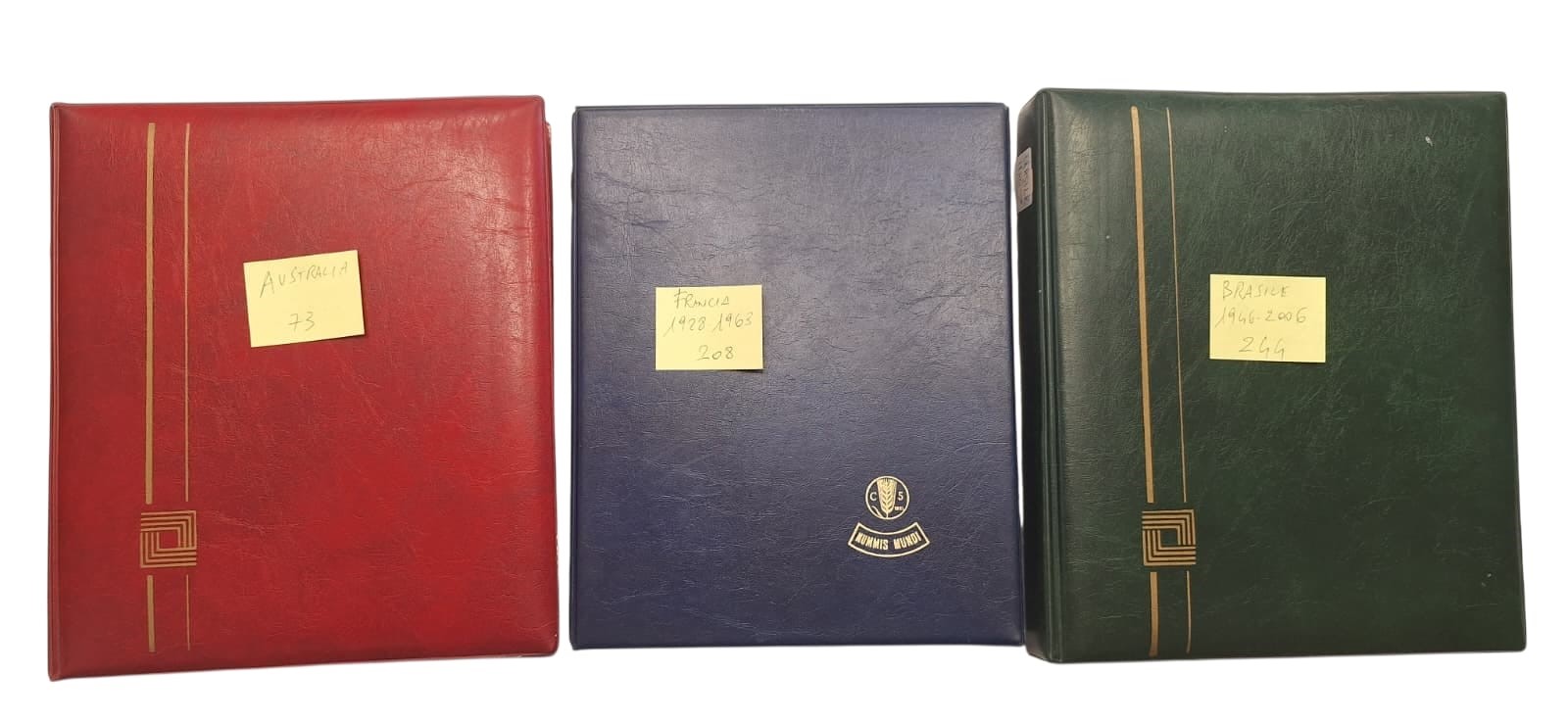 Estere. 3 Album Contenenti 525 Monete XX Secolo. Australia-francia-brasile. Nominali, Metalli, Da...