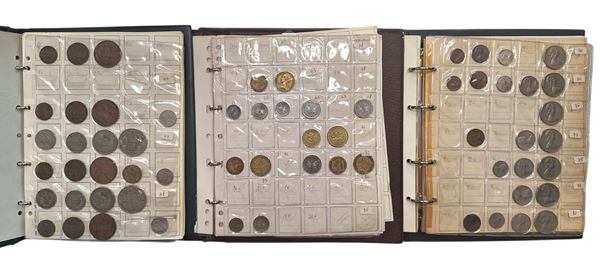 ESTERE. 3 album contenenti 448 monete XX secolo. INGHILTERRA-MADAGASCAR-LIBIA-MAURITANIA-MAROCCO-MALAWI-NUOVA ZELANDA. Nominali, metalli, date e conservazioni varie. Argento escluso.