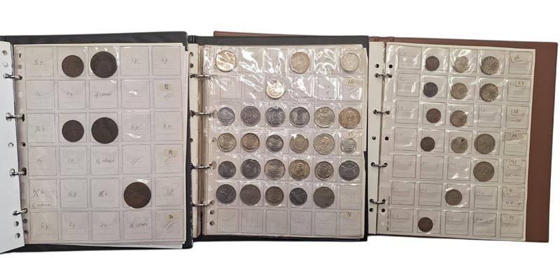 Estere. 3 Album Contenenti 339 Monete XIX-XX Secolo. Inghilterra-india-cecoslovacchia. Nominali, ...