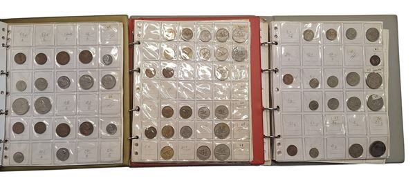 ESTERE. 3 album contenenti 378 monete XX secolo. LIBANO-SUDAFRICA-KUWAIT-KIRGIZISTA-MACAO-MALESIA. Nominali, metalli, date e conservazioni varie. Argento escluso.