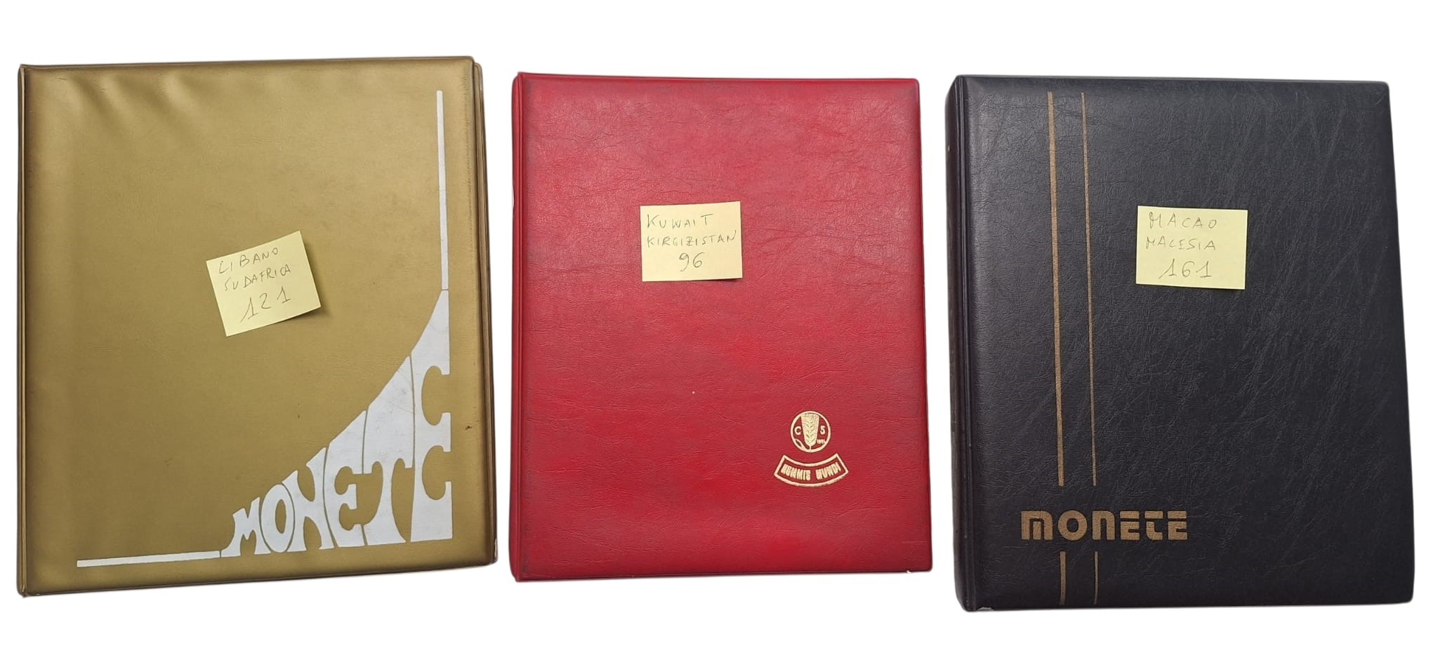 Estere. 3 Album Contenenti 378 Monete XX Secolo. Libano-sudafrica-kuwait-kirgizista-macao-malesia...