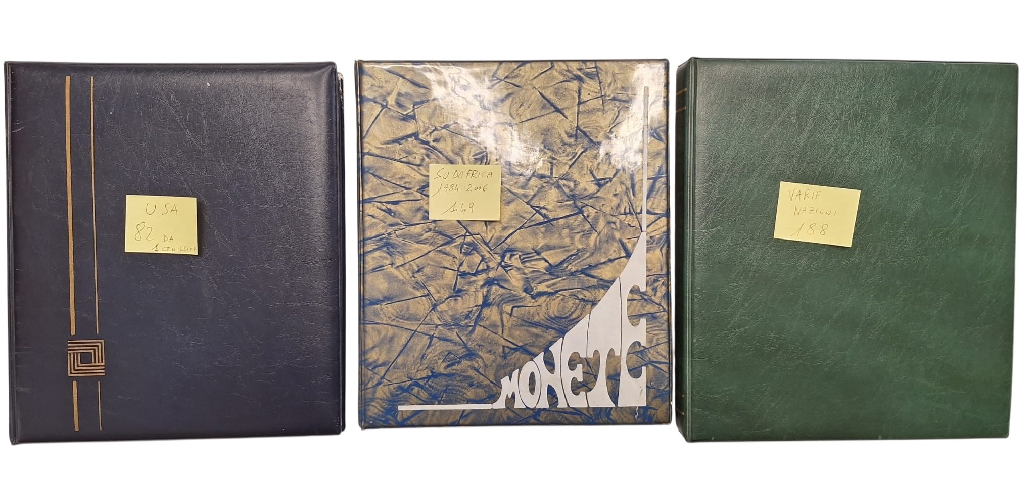 Estere. 3 Album Contenenti 419 Monete XX Secolo. Usa (1 Cent)-sudafrica-nazioni Varie. Nominali, ...