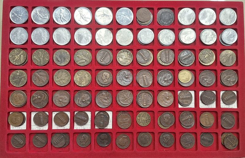 Regno D'italia-repubblica Italiana. Lotto di Circa 200 Monete XX Secolo. Metalli, Nominali e Cons...