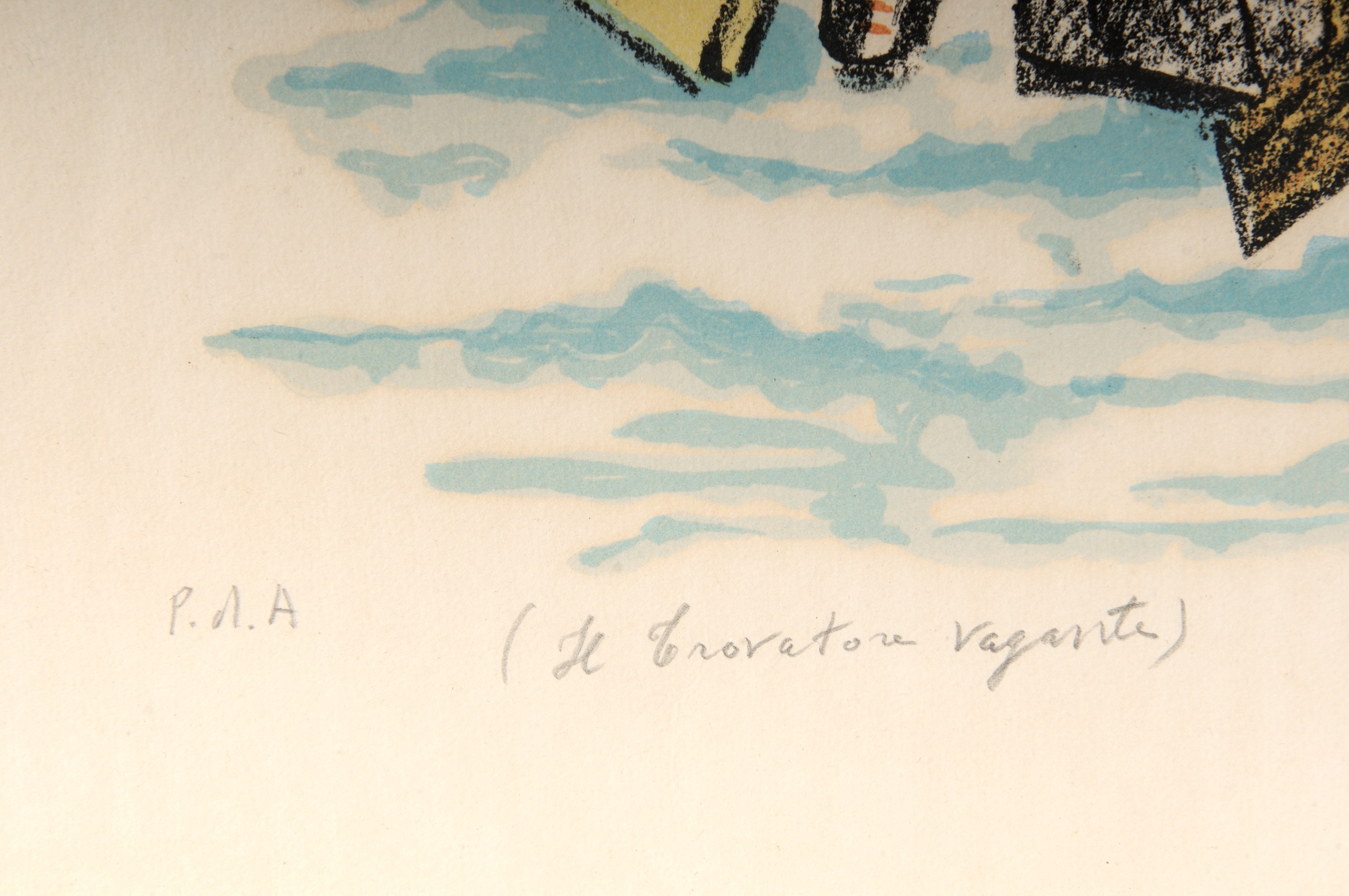 Giorgio De Chirico - "il Trovatore Vegente ", Multiplo su Carta