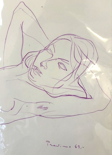 Salvatore Provino - Nudo di Donna, Disegno a Pennarello