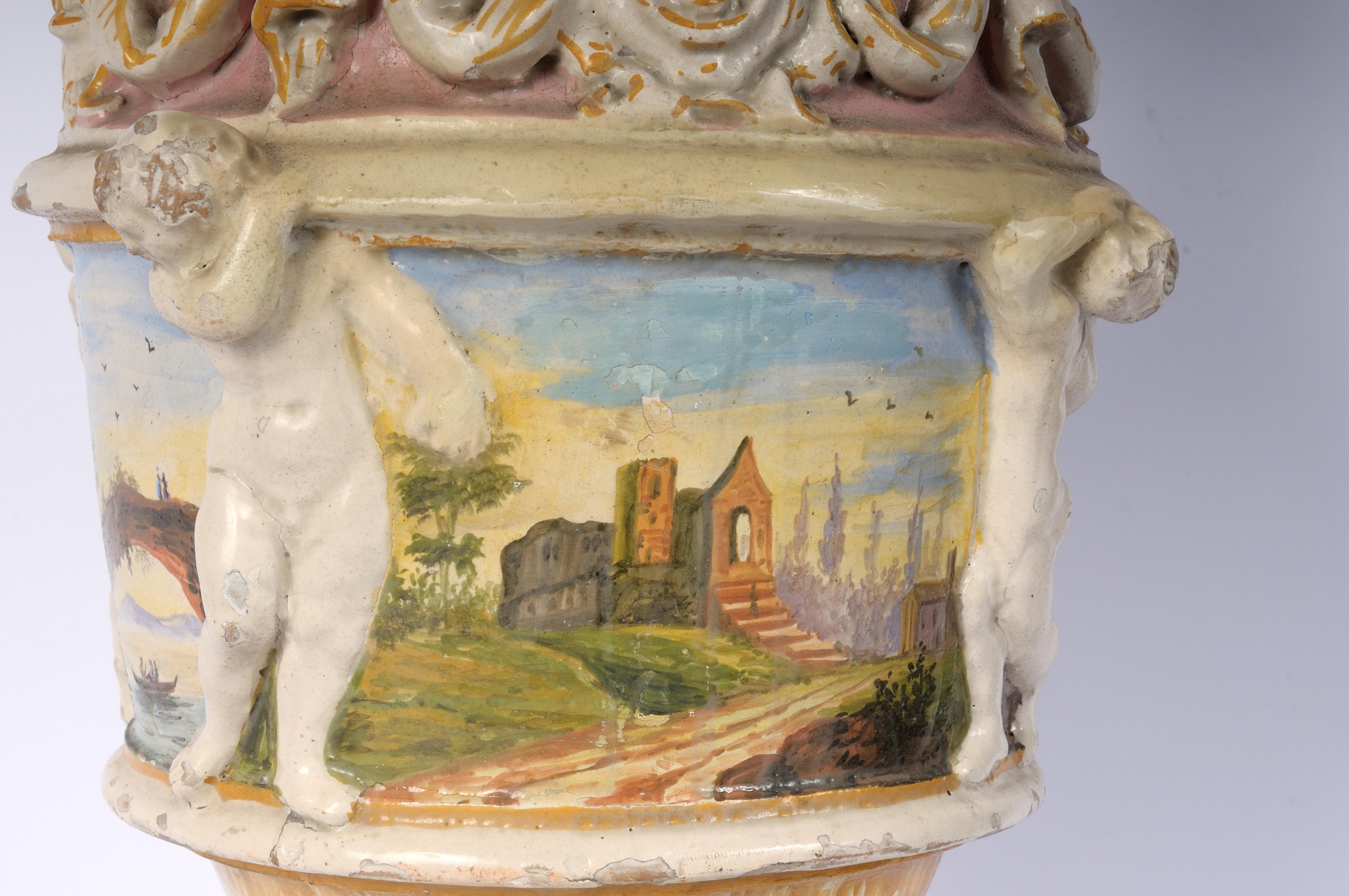 Vaso in Ceramica Policroma a Balaustro