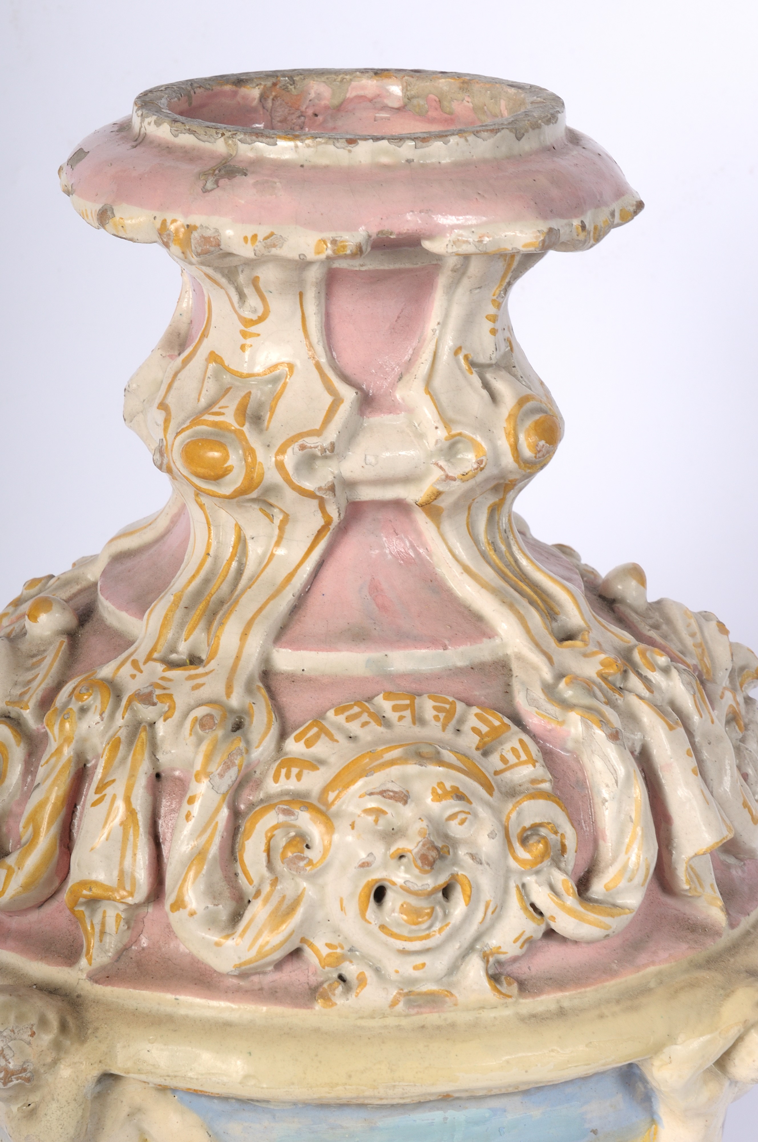 Vaso in Ceramica Policroma a Balaustro