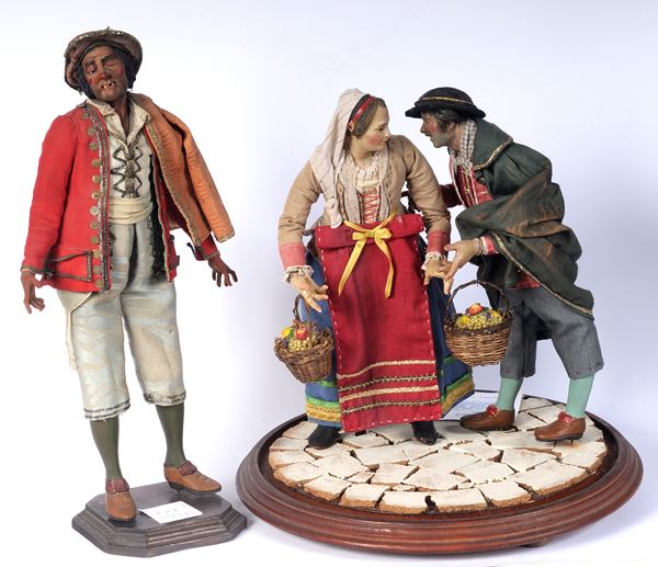Set of two plastic groups with three figures