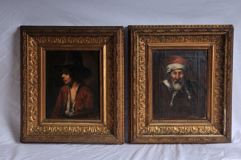 Coppia di Ritratti di Anziano e Fanciullo