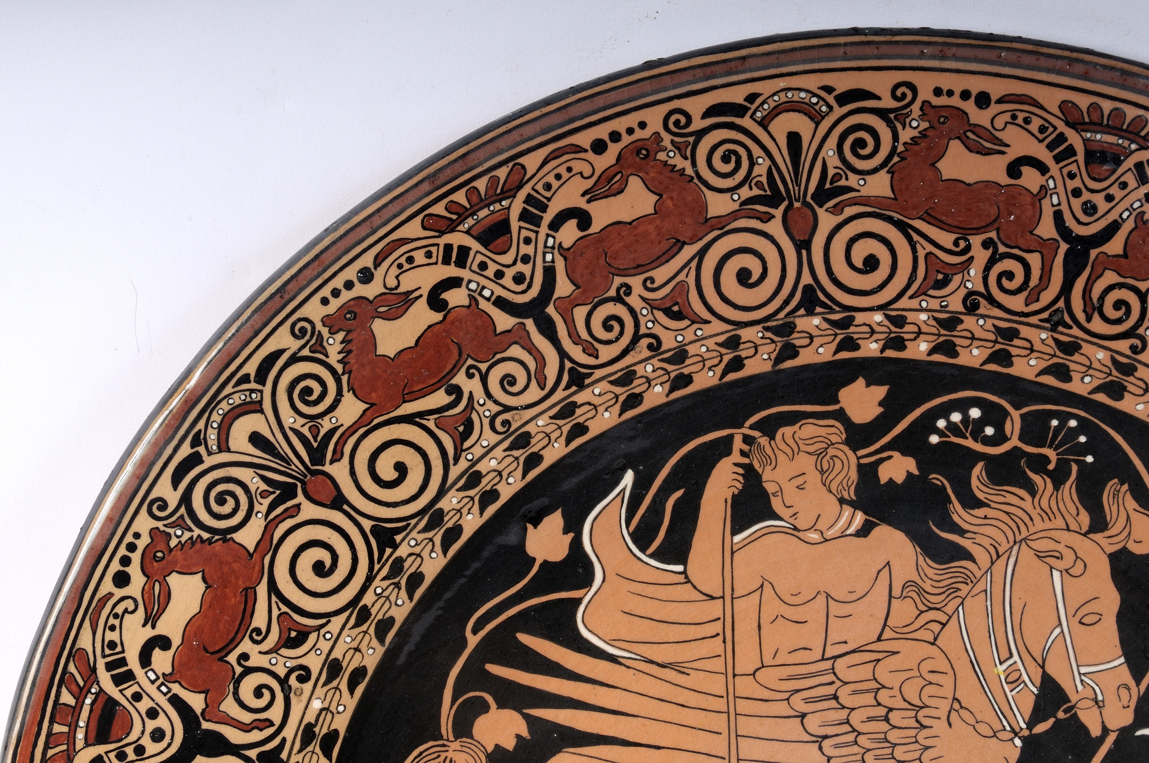 Piatto da Pompa in Ceramica Policroma