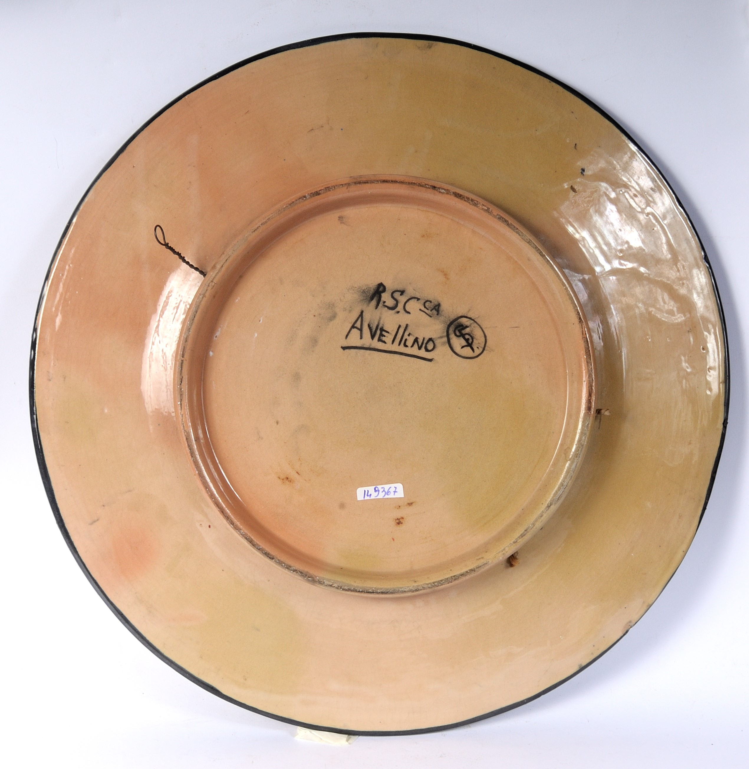 Piatto da Pompa in Ceramica Policroma