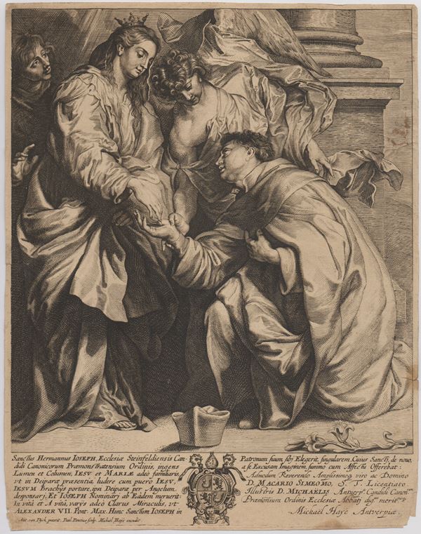 Hermann Joseph of Cologne Kneeling before the Virgin, after Anthony van Dyck