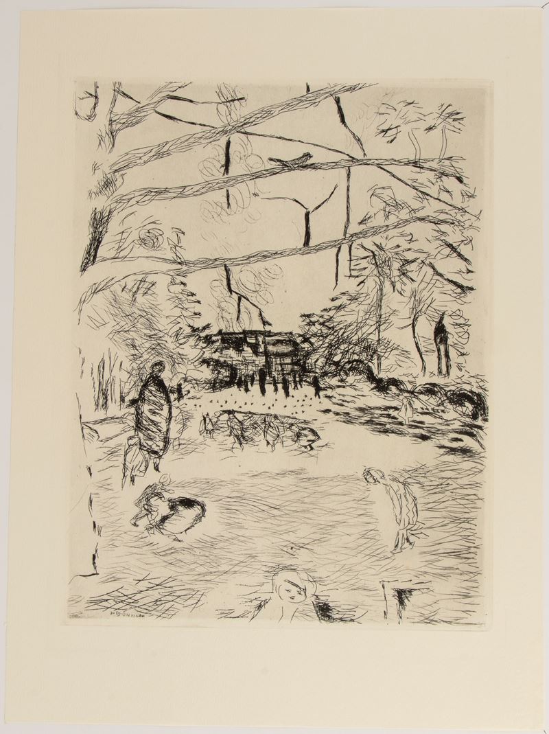 Pierre Bonnard - Le Parc Monceau (acquaforte), 1937