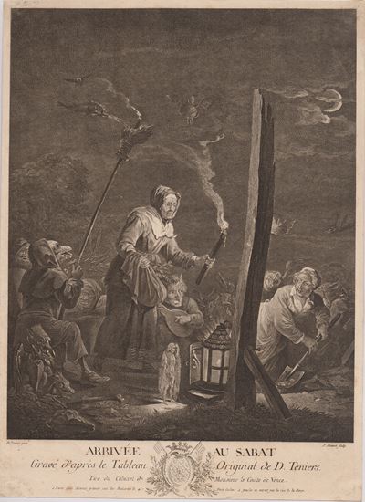 Arrivée au Sabat (da David Teniers il Giovane), acquaforte e bulino