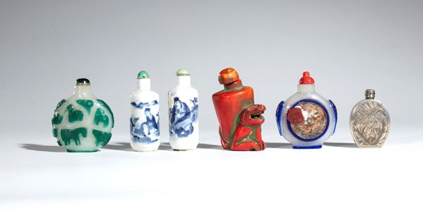 Group of six snuffboxes. China, 19th-20th century