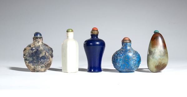Group of five snuffboxes. China, 19th-20th century