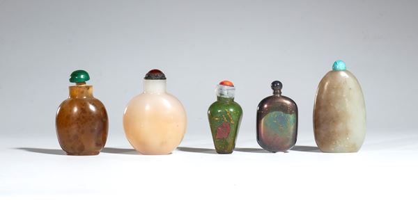 Group of five snuffboxes. China, 19th-20th century