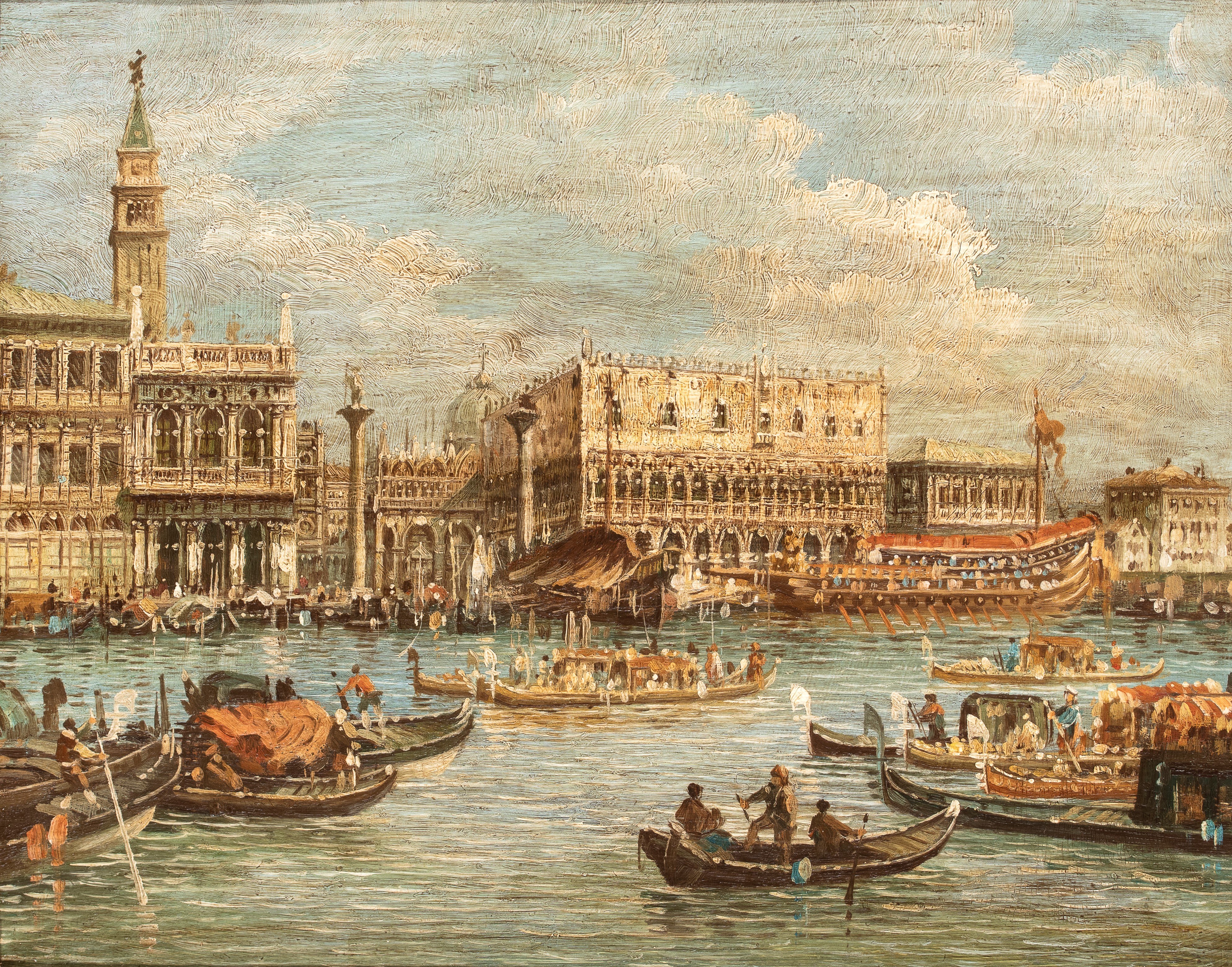 Giovanni Antonio Canal Detto il Canaletto - Vedute veneziane su rame (coppia di dipinti)
