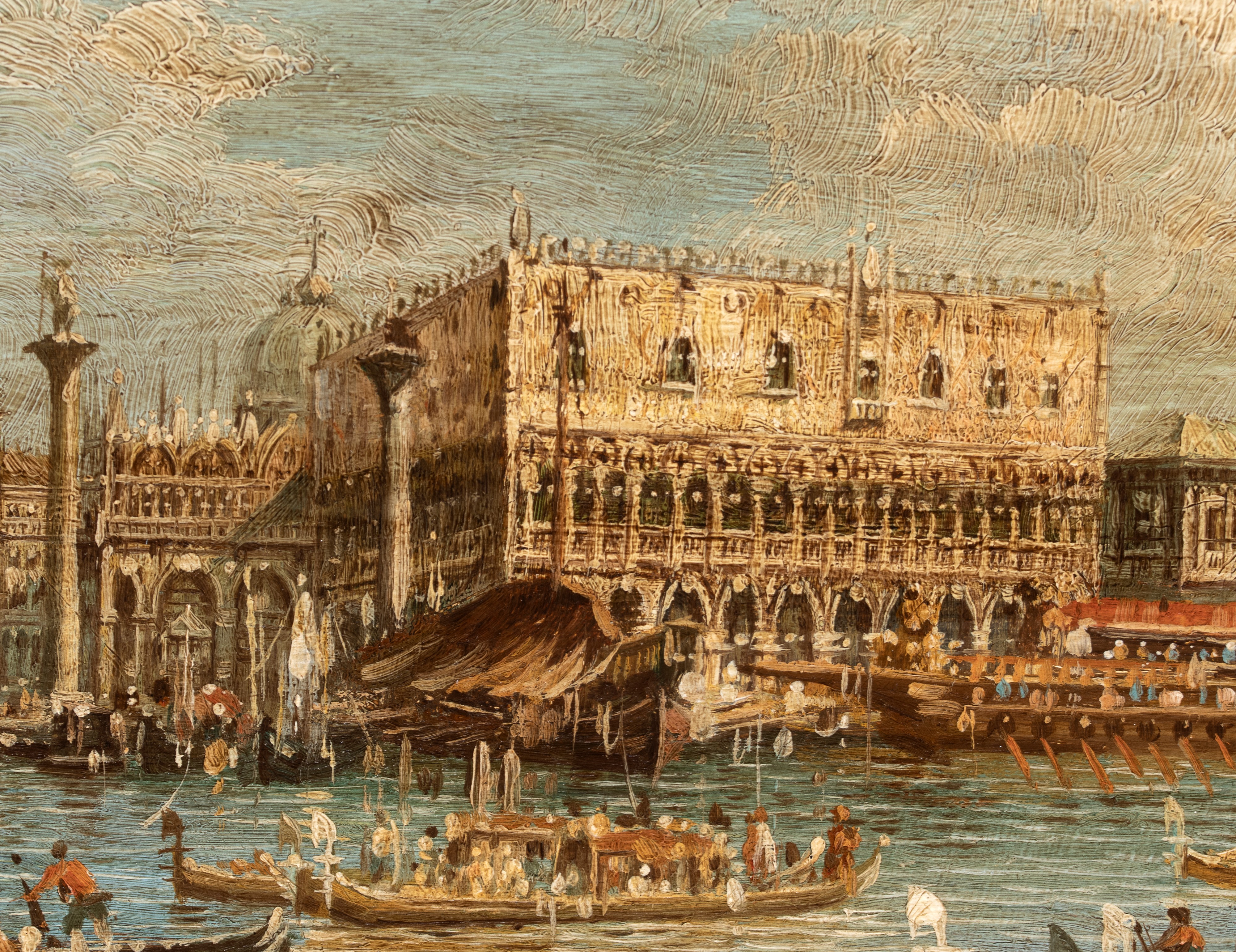 Giovanni Antonio Canal Detto il Canaletto - Vedute veneziane su rame (coppia di dipinti)