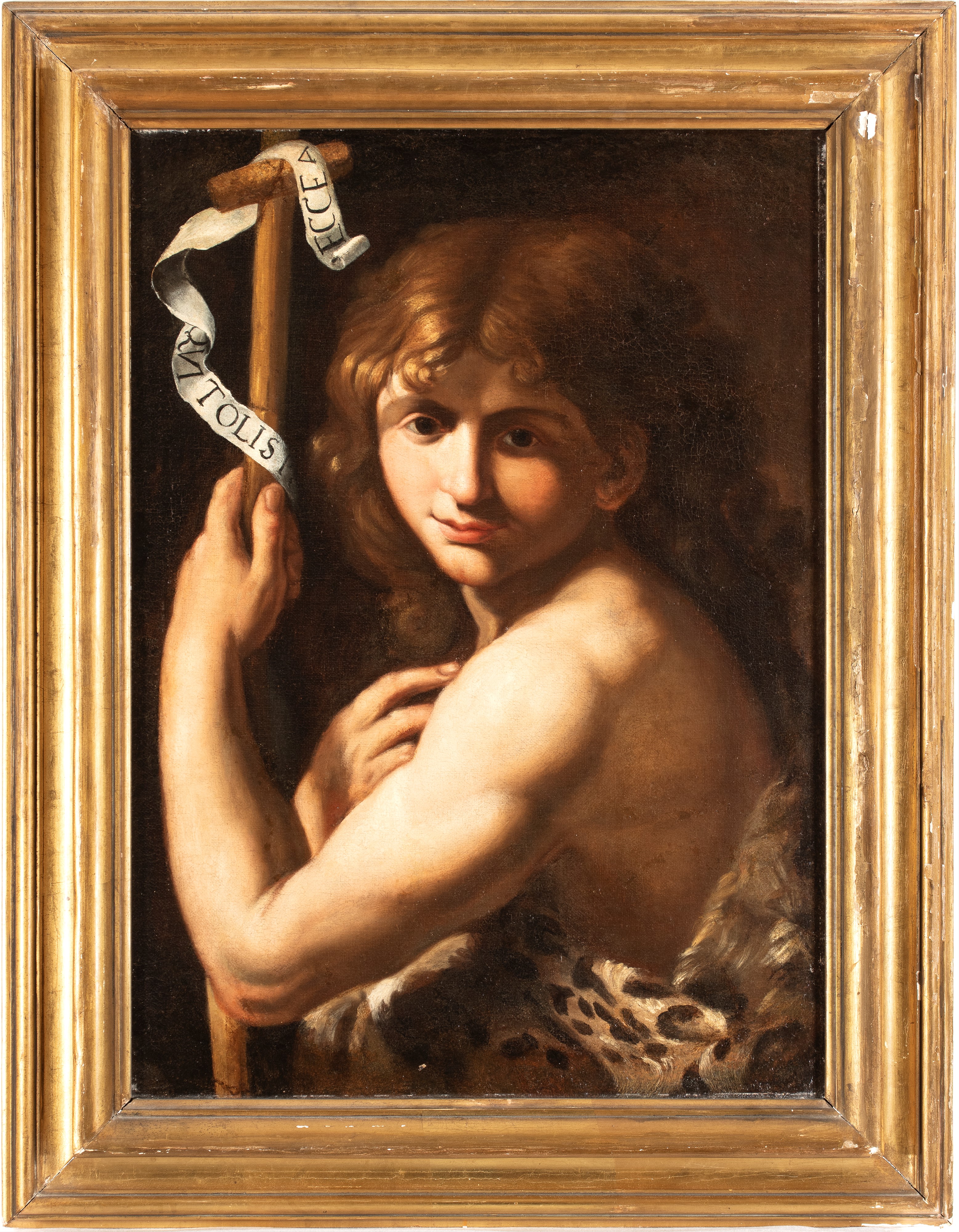 Artista Emiliano, XVII Secolo - San Giovanni Battista fanciullo, olio su tela