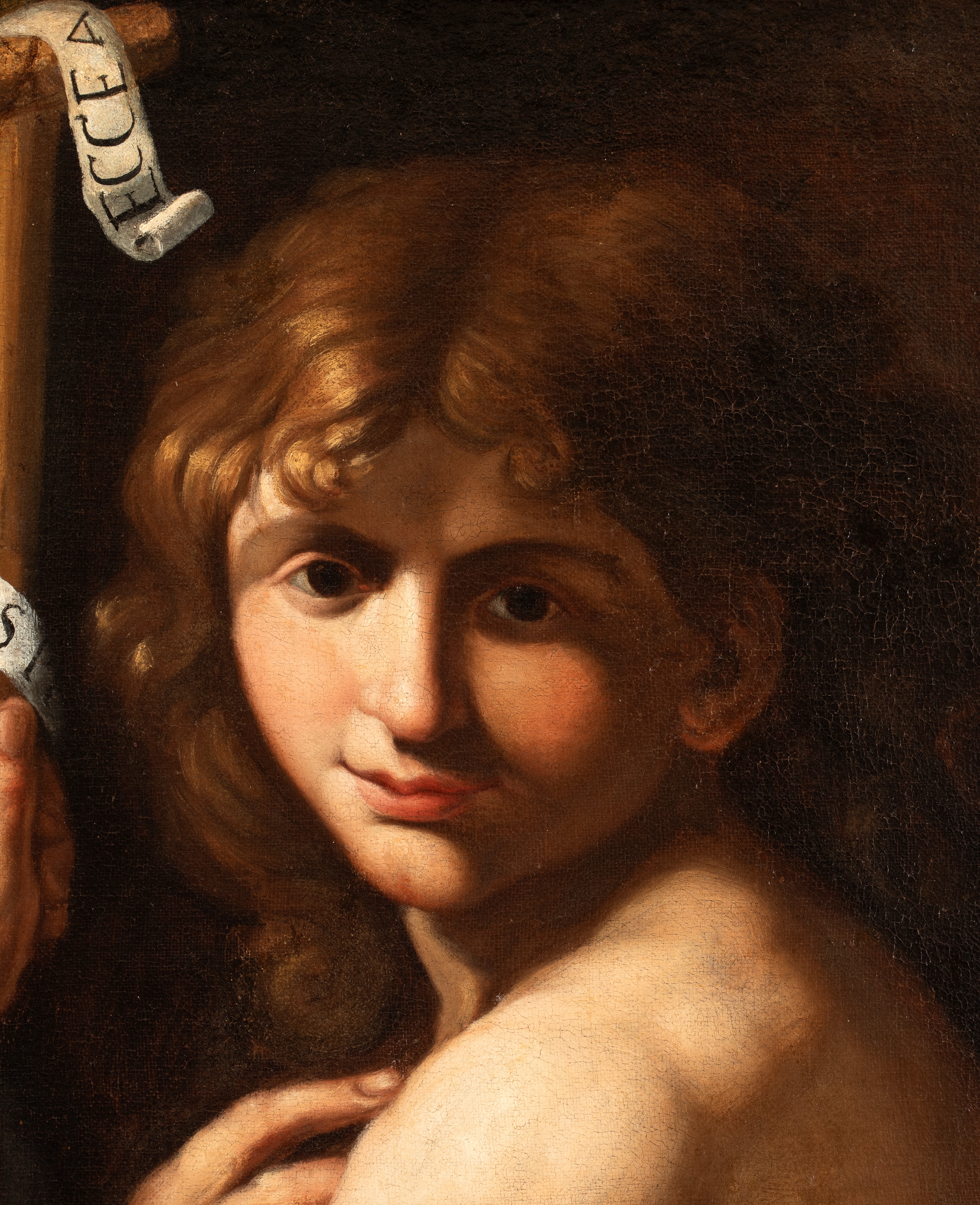 Artista Emiliano, XVII Secolo - San Giovanni Battista fanciullo, olio su tela