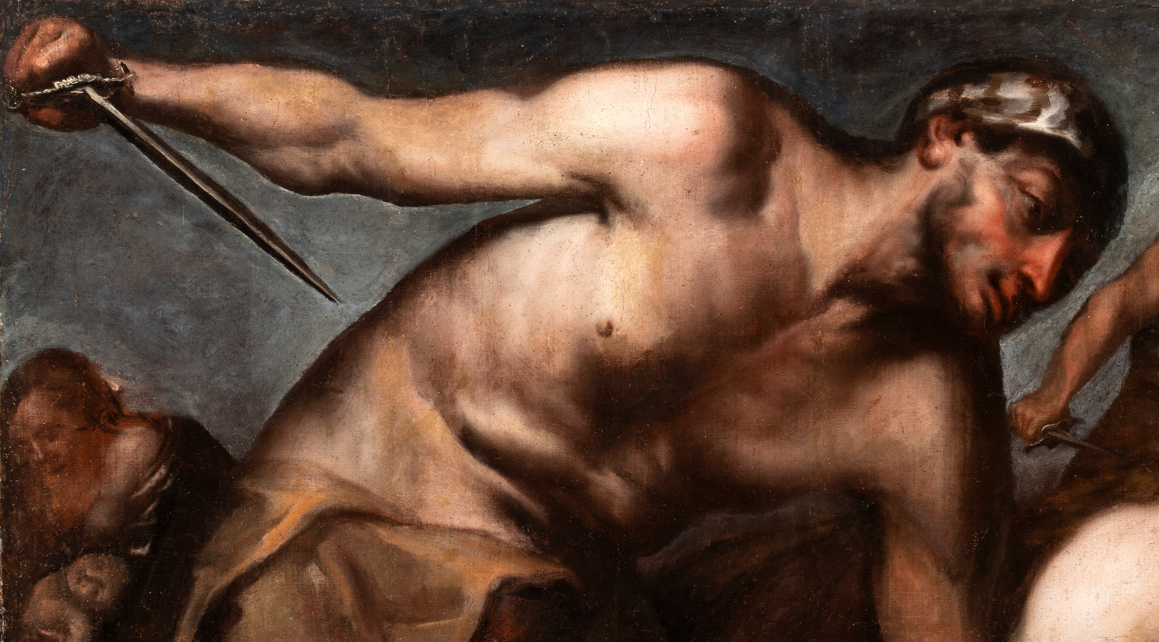Artista Lombardo, XVII Secolo - Strage degli innocenti, olio su tela