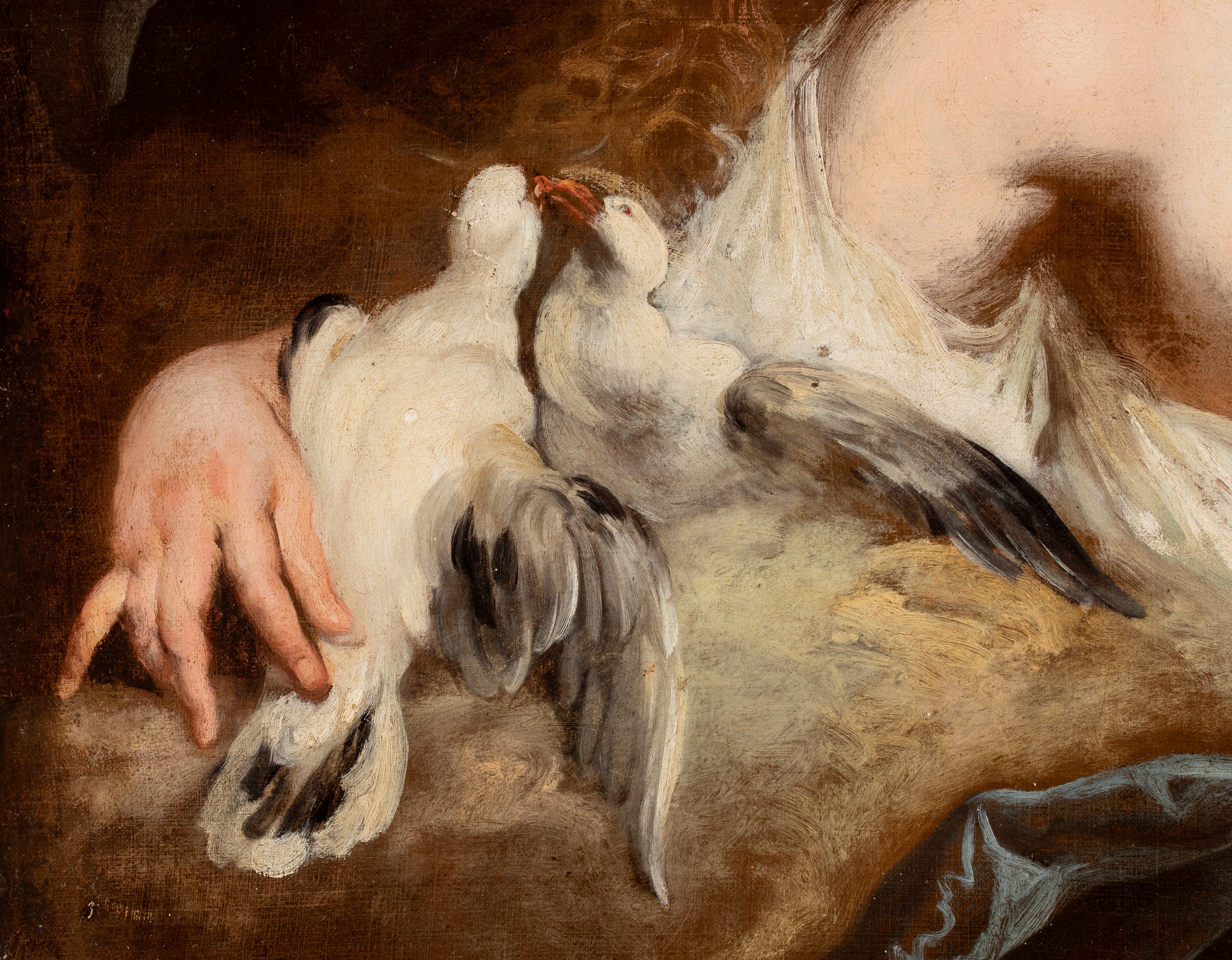 Artista Francese, XVIII Secolo - Venere nella fucina di Vulcano, olio su tela