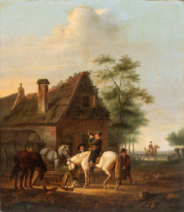 Horses Resting at the Manger