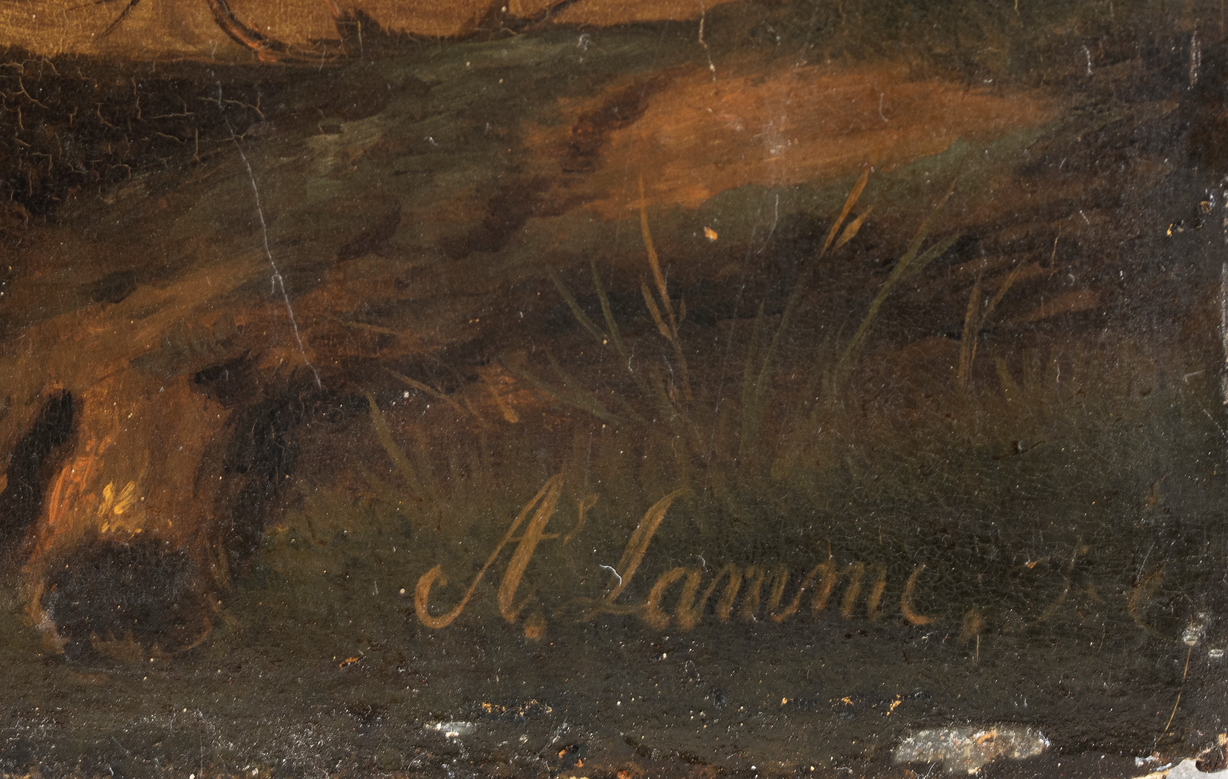 Ary Johannes Lamme - Sosta di cavalli alla mangiatoia, olio su tavola