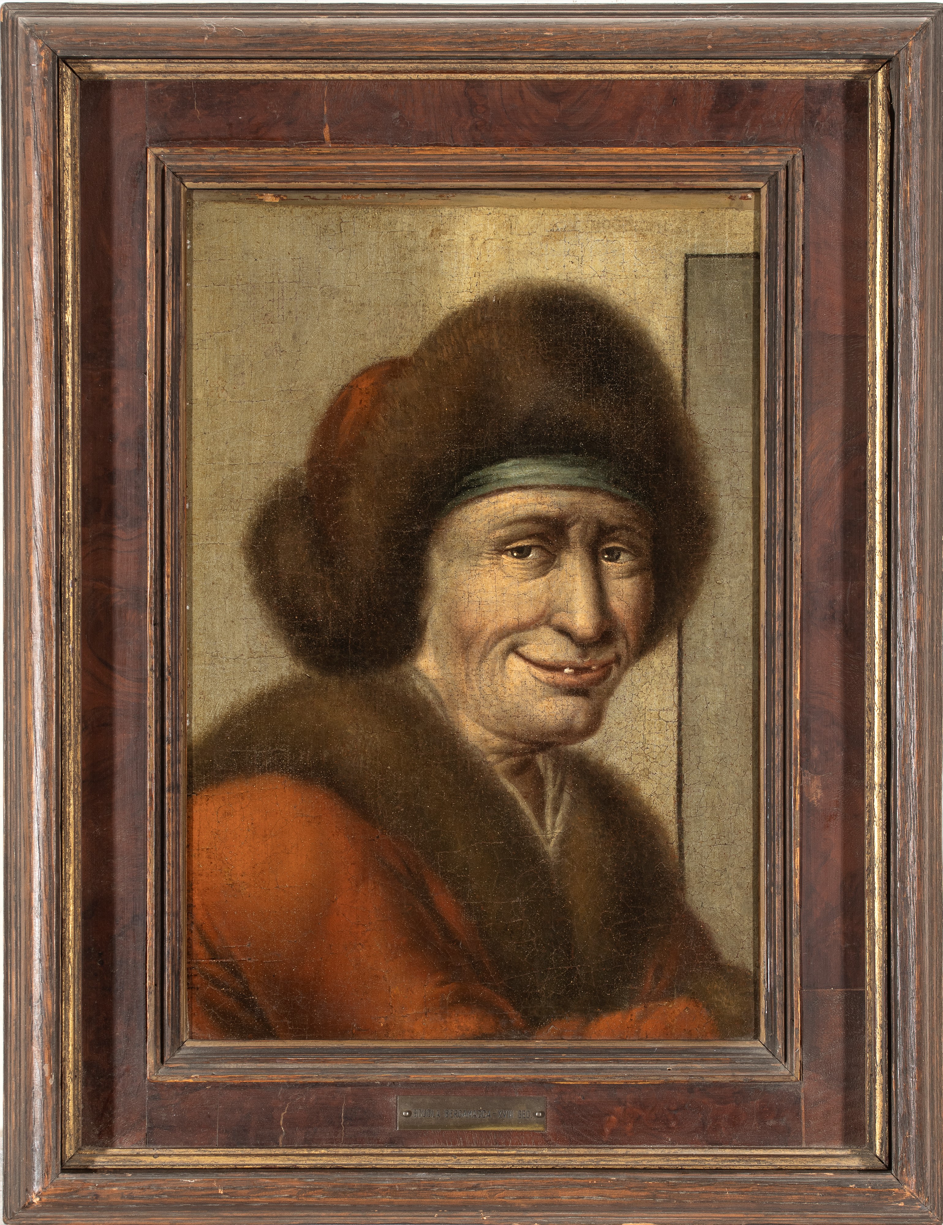 Artista Lombardo, XVIII Secolo - Testa grottesca, olio su tavola