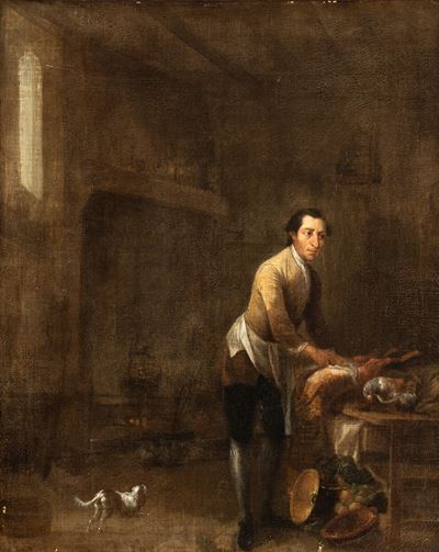 La bottega del macellaio, olio su tela
