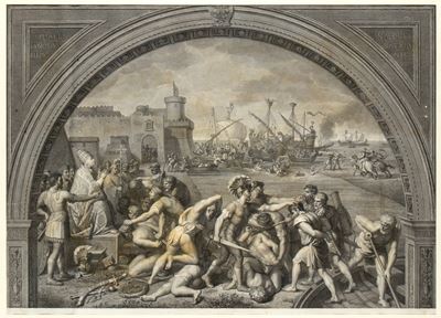 Battaglia di Ostia (da Tommaso Minardi e da Raffaello) – bulino e acquaforte