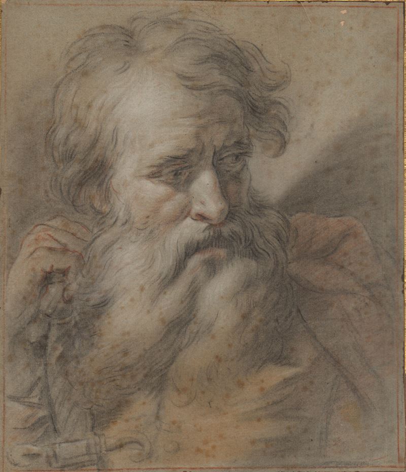 Artista centro-italiano del XVIII secolo, Studio per testa virile