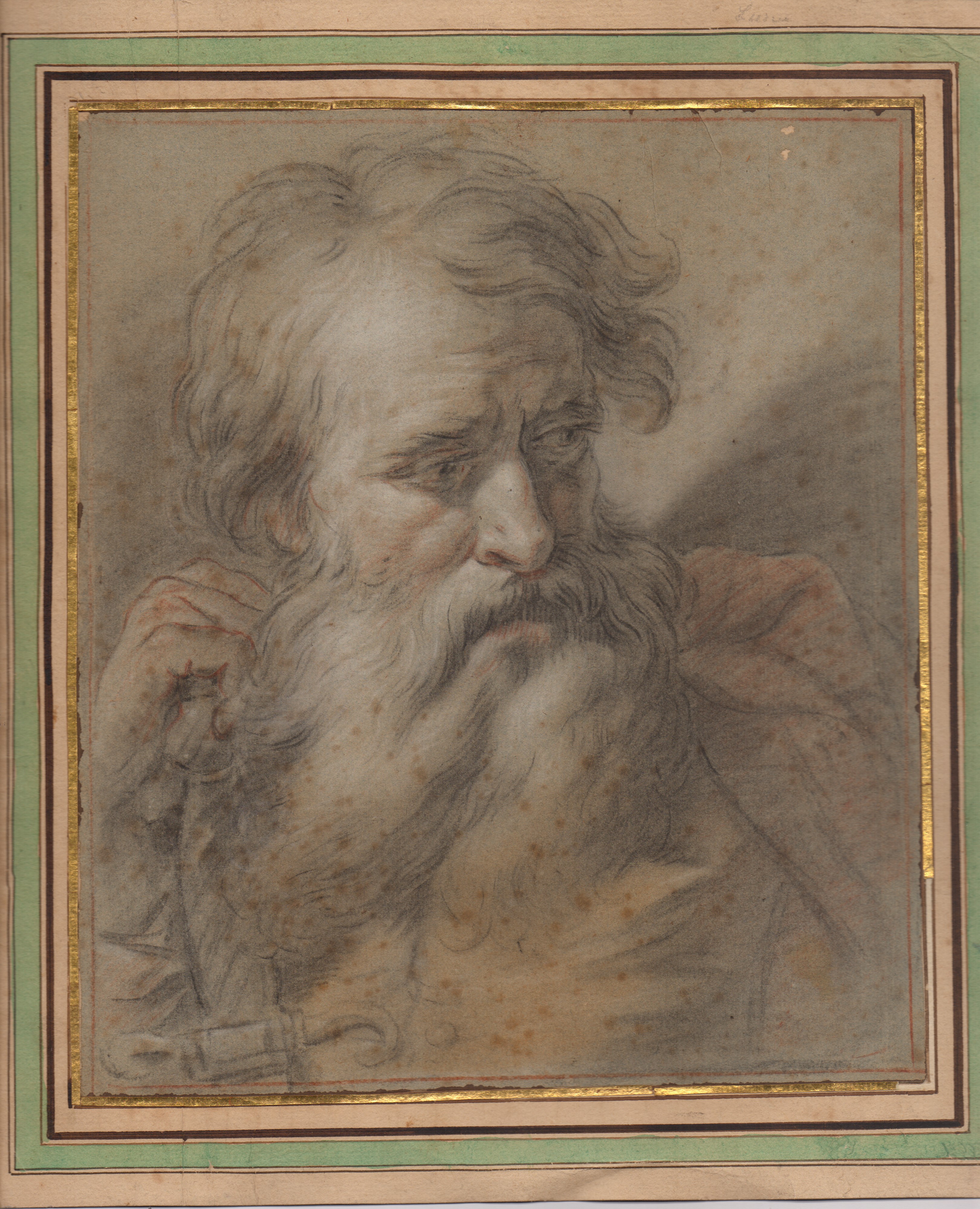 Artista centro-italiano del XVIII secolo, Studio per testa virile