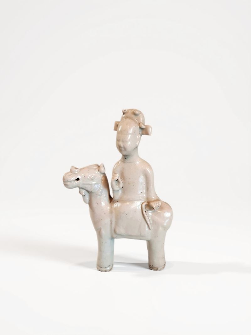 Figura equestre, porcellana Qingbai (prob. dinastia Song, X-XII secolo o successiva)