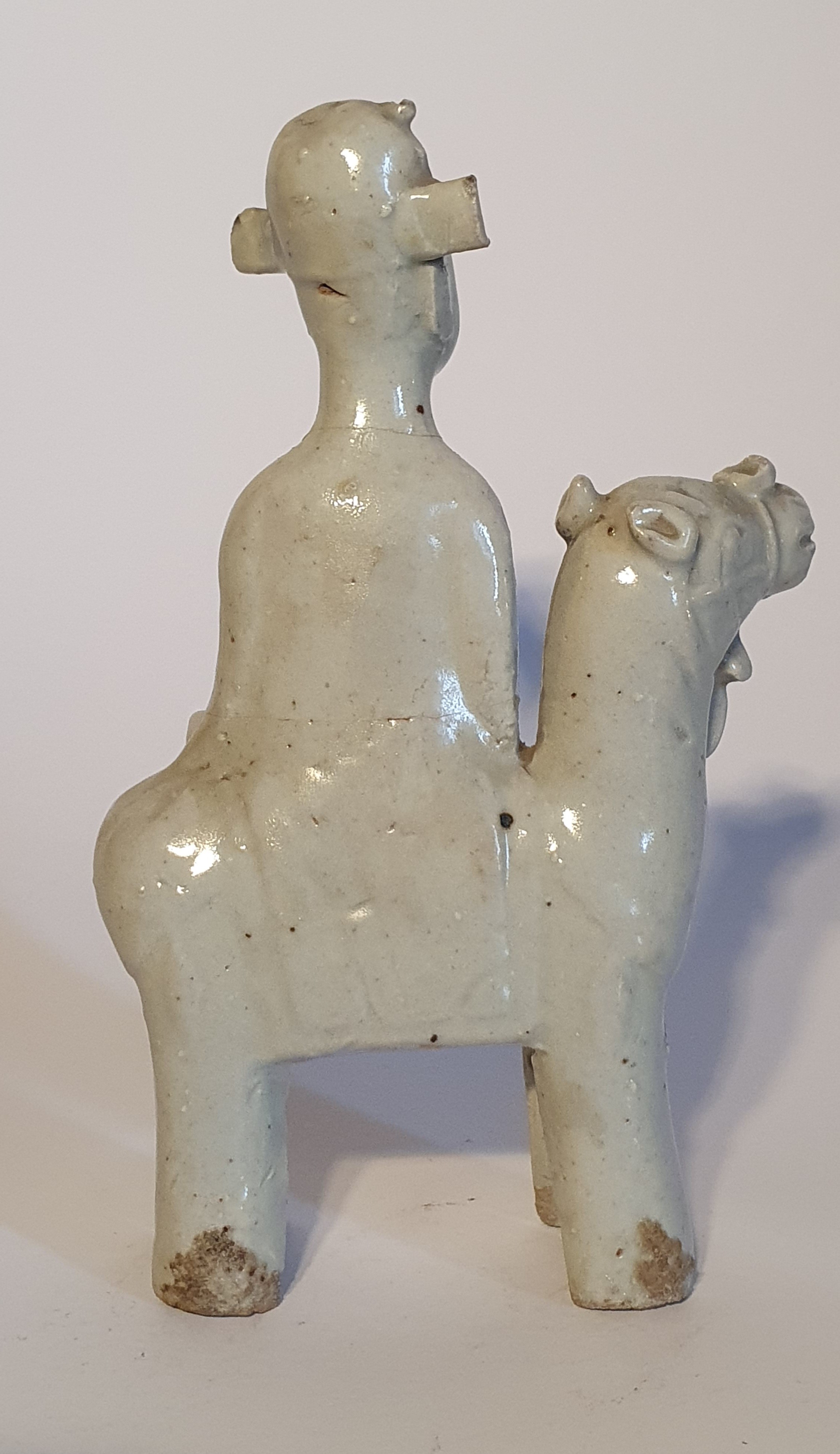 Figura equestre, porcellana Qingbai (prob. dinastia Song, X-XII secolo o successiva)