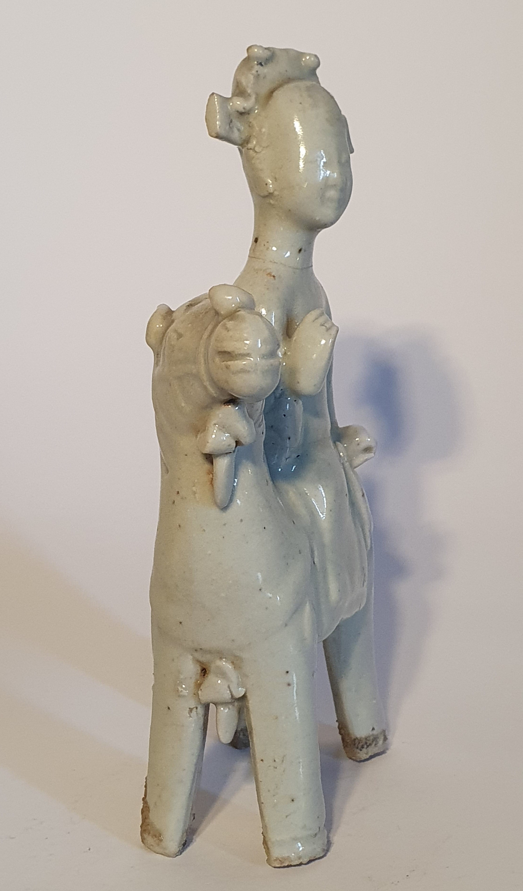 Figura equestre, porcellana Qingbai (prob. dinastia Song, X-XII secolo o successiva)