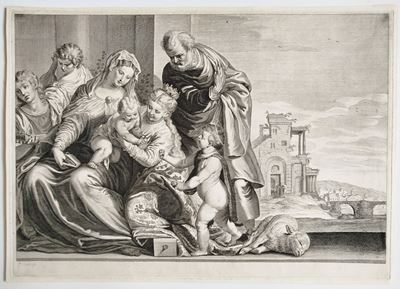 Matrimonio mistico di santa Caterina d'Alessandria (da Paolo Veronese), acquaforte e bulino
