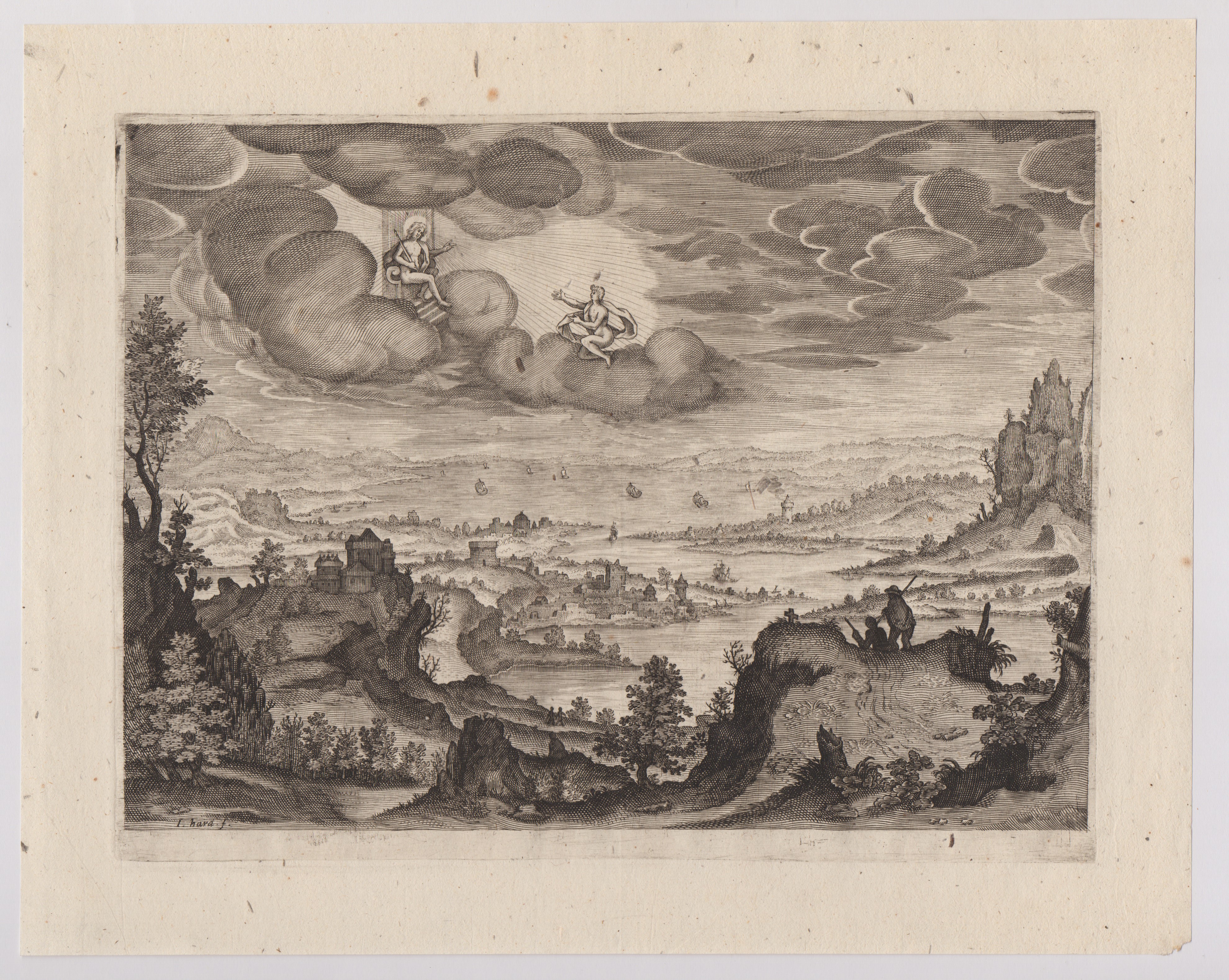 Johan Bara - Paesaggio con Phaeton e Apollo; Paesaggio con due uomini che trasportano un tronco (...