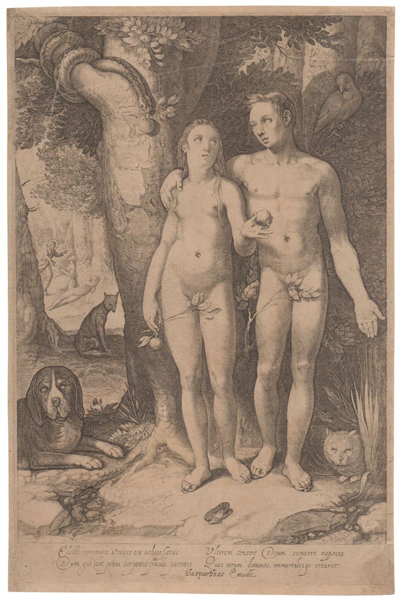 Jan Saenredam - Adamo ed Eva (acquaforte e bulino)