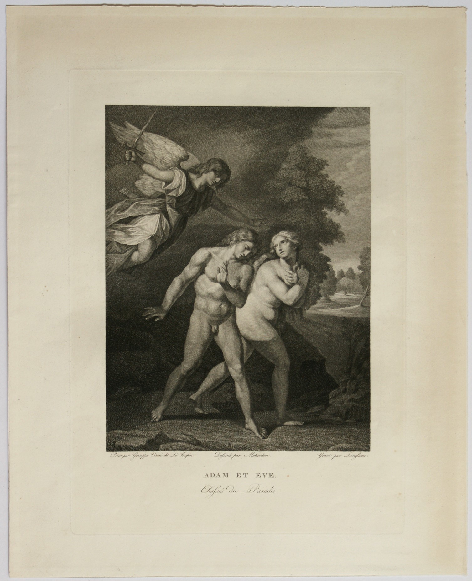 Paul Jourdy - Adam et Eve (da Franz Floris), litografia