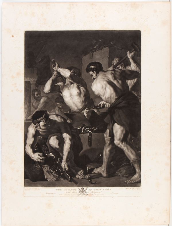 The Cyclops at their forge, after Luca Giordano