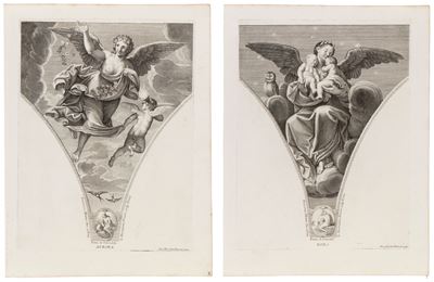 Giovanni Girolamo, Aurora e Nox (due incisioni ad acquaforte), 1704