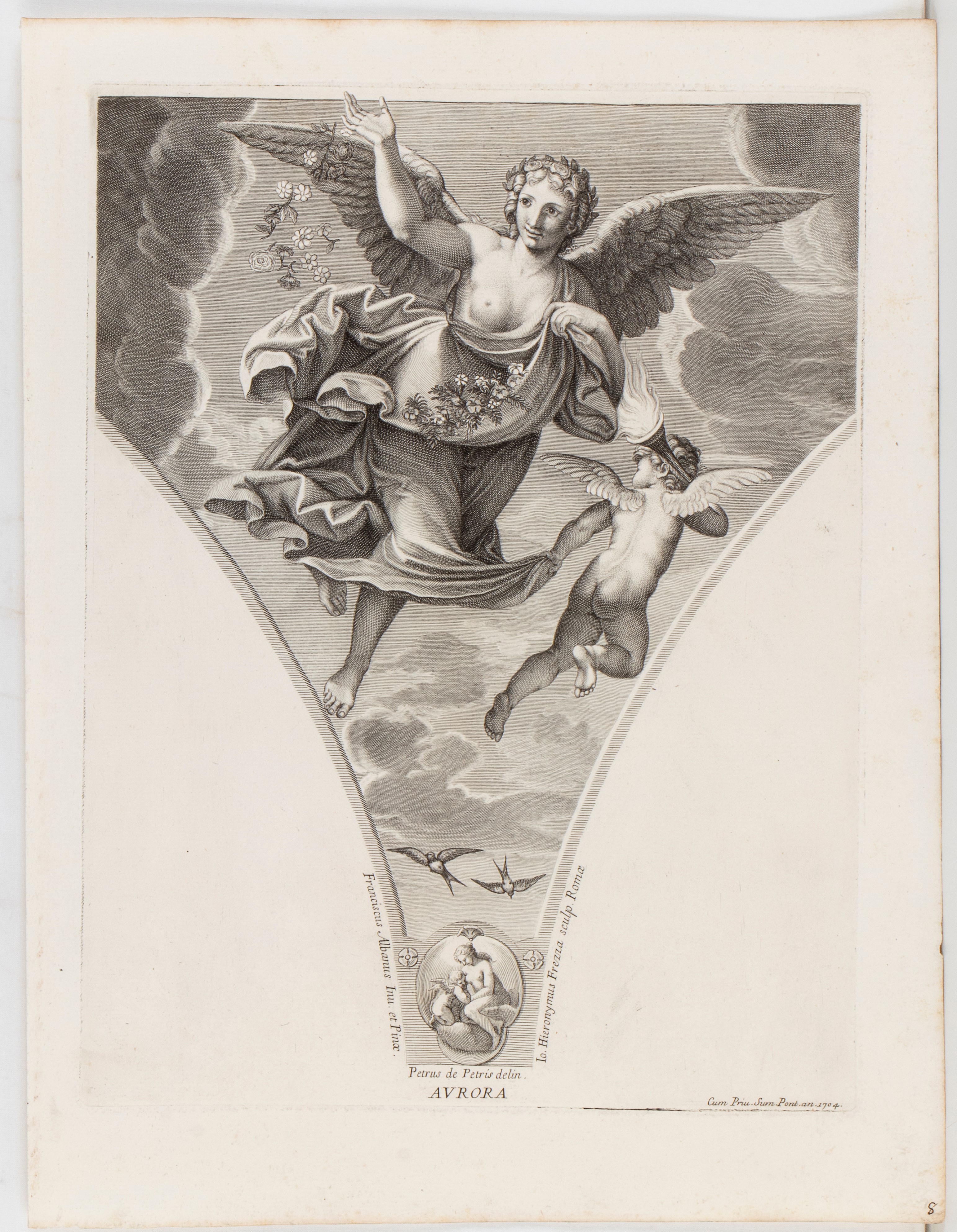Giovanni Girolamo Frezza - Giovanni Girolamo, Aurora e Nox (due incisioni ad acquaforte), 1704