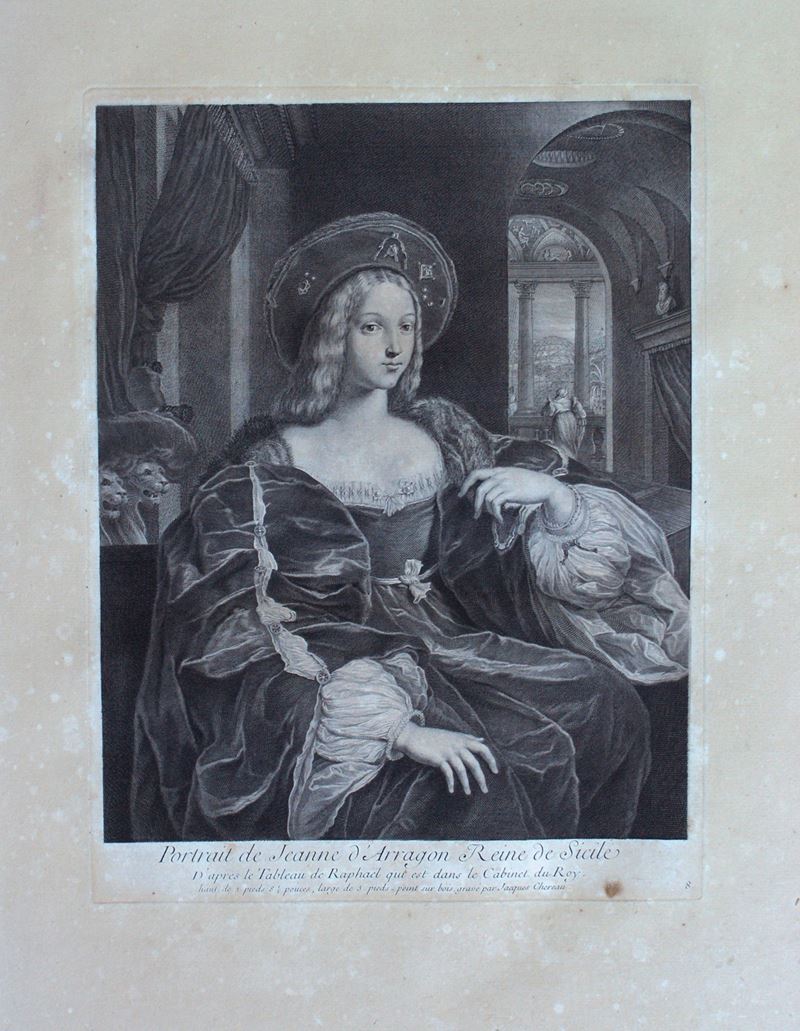Jacques Chereau - Ritratto di Jeanne d’Arragon, regina di Sicilia (da Raffaello)