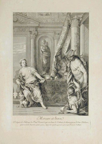 Mercure et hersé, acquaforte (Parigi, 1729)